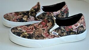 Vans Off The Wall 500714 Slip On Floral Roses Shoes Men's size 7.5 Women's 9