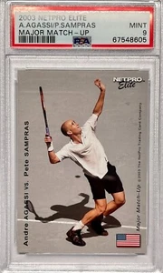 2003 Netpro Elite Event Major Match-Up Andre Agassi - Pete Sampras RC PSA MINT 9 - Picture 1 of 2
