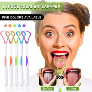 10pcs Plastic Tongue Cleaner & Scraper Dental Care Oral Hygiene Mouth - Picture 1 of 7