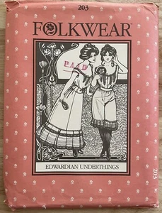 Folkwear #203 Edwardian Underthings Camisole Petticoat Drawers Pattern - Picture 1 of 3