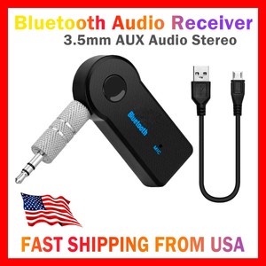 Wireless Bluetooth Receiver Car Adapter 3.5mm AUX Audio Hands Free Stereo Music