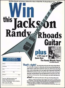 1994 Randy Rhoads Signature Jackson Pro Gitarre Wettbewerb Form Quiet Riot Anzeige - Bild 1 von 3