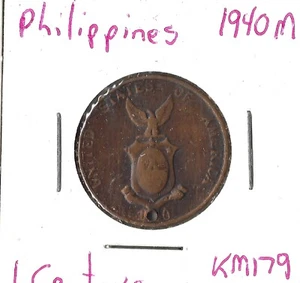 Coin Philippines (US Admin) 1 Centavo 1940 M KM179 - Picture 1 of 3