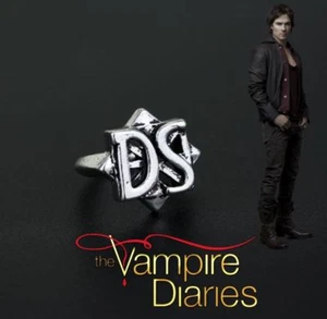 The Vampire Diaries Damon Salvatore ‘DS’ Initial Antique Silver Daylight Ring - Picture 1 of 5