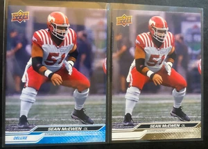 Sean McEwen (U of Calgary) - 2 CFL Card Package Deal (Serial #035/250) - Foto 1 di 2