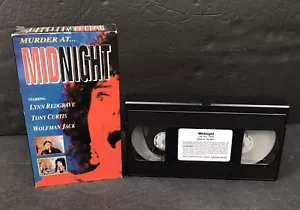Murder at Midnight VHS Mintex Video Wolfman Jack Horror Rare Redgrave Tested - Foto 1 di 7