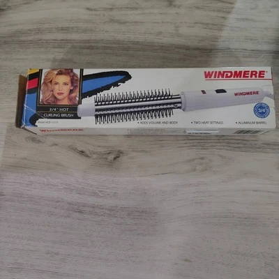 Works ~ Windmere Hot Curling Brush Hair Styler 3/4" Curls Waves HCB-1/219 W/Box - Image 1 of 4