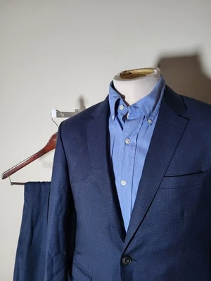 Burberry London Blue Black Check 2-piece Trsvel Suit Jacket 48R 38R Pants W29 - Image 1 of 4