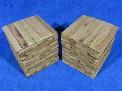 Suelo de parquet de roble de 10 pies cuadrados 6" x 6" x 5/16"- 7 dedos vintage 40 piezas artesanías Foto 1 de 4