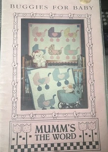 Mumm’s The Word 1989 “Buggies For Babies” Baby Quilt Pattern/Instructions - Imagen 1 de 2