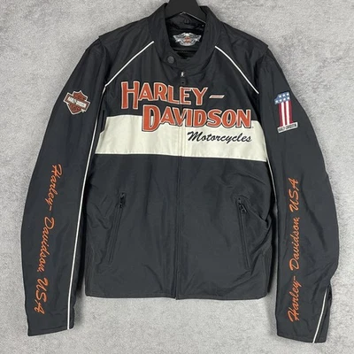 Harley Davidson Jacket Mens Medium Black Nylon Riding Motorcycle 98513-12VM - Image 1 of 4