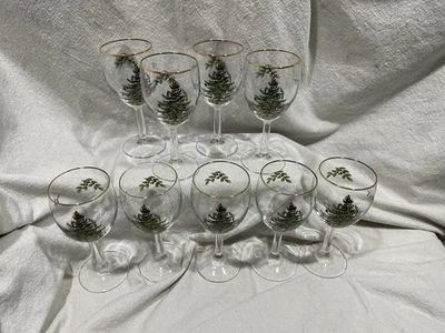 "9 copas de vino Spode 10 OZ: 7-1/4"" de alto - ¡USADAS EN EXCELENTE ESTADO! Foto 1 de 4