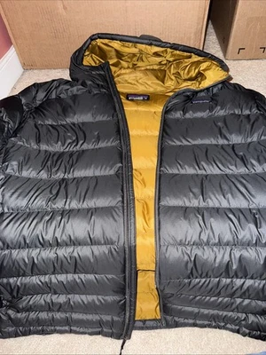 Chaqueta con capucha Patagonia Hi Loft para hombre gris roble dorado 2XL RARA Foto 1 de 4