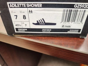 Adidas Adilette Shower Slip On Sandals Slides Dark Navy Blue GZ5920 Mens Size 7 - Picture 1 of 4