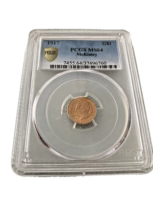 1917 PCGS MS64 McKinley GOLD DOLLAR COMMEMORATIVE - Image 1 of 2