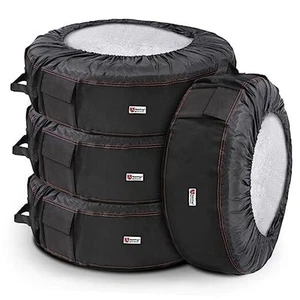Seasonal Tire Totes, Spare Tire Cover, Portable Winter Wheel, 600D Black - Picture 1 of 7