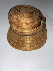 Vintage Yeddo Style Straw Hat With Brim *Needs Repair* - Picture 1 of 10