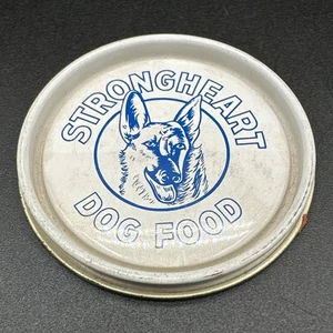 Vintage Strongheart Dog Food Tin Can Lid German Shepherd - Picture 1 of 5