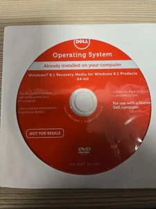Microsoft Windows 8.1 OS Recovery Media 64-Bit Dell OEM Disc NEW/UNUSED DVD - Picture 1 of 2
