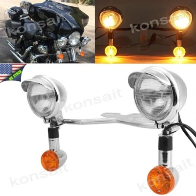 Barra de luces de paso antiniebla y señal de giro ABS para Harley Softail FatBoy FLSTF Foto 1 de 4