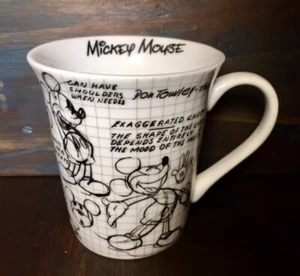 Mickey Mouse Sketch Book Coffee Mug by Don Towley Black White 7-20-1937 Cute - Picture 1 of 6