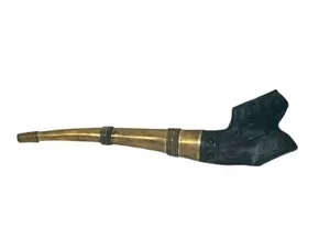 Metal Gold Stone Briar Estate Tobacco Pipe Antique Smoking Imported Vtg England - Picture 1 of 6