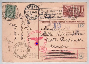 1944, GENEVE, n. MERAN / Südtirol / Italien, " Retour - Zurück " - Bild 1 von 4