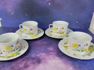 Piatti vintage pregiati cinesi del Giappone floreali fantasy brillanti fiori selvatici 20 carati - Foto 1 di 11
