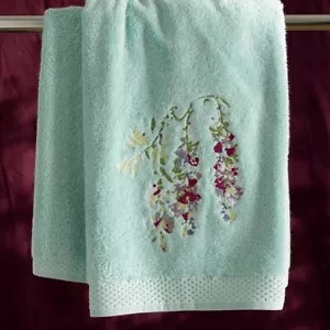 YVES DELORME PERGOLA GLACE 2 TOWELS / 2 SERVIETTES DE BAIN NEUFS - Bild 1 von 5
