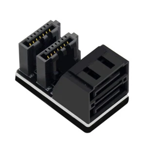 Female to 7Pin Male Vertical 90 Degree Angled Adapter Dual SATA 7Pin - Picture 1 of 1