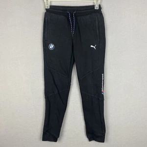 Puma BMW Motorsport Boy’s Size Small Sweatpants Youth Pants Black Sport Racing - Picture 1 of 7