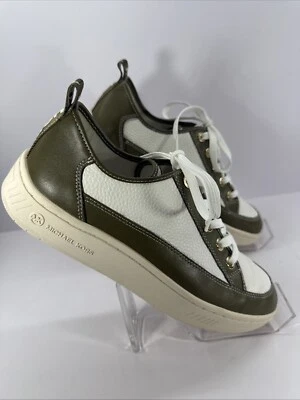 Michael Kors ✨Shea✨Zapatilla deportiva con cordones de dos tonos ✨Verde oliva y blanco ✨Talla 8 Foto 1 de 4