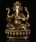 6 " Old Tibet Buddhism Copper Ganesh Lord Ganesha Elephant God Buddha Statue