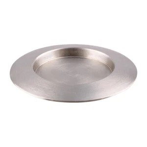 Kerzenteller Rund Ø13cm Messing Vernickelt Kerznehalter Silber Matt Untersetzer - Bild 1 von 1
