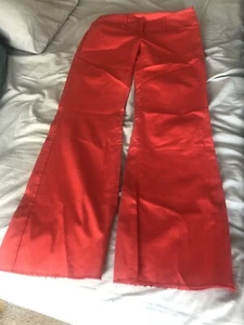 Women Cotton Trousers Size 12 Red - Picture 1 of 3