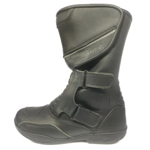 DIORA DIABLO MICROFIBRE HIPORA WATERPROOF BLACK TOURING MOTORCYCLE BOOTS - Picture 1 of 4