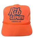 Casquette chapeau vintage Rib Tavern corde à bretelles en nylon orange vif une taille Louisville