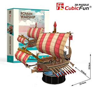 CUBIC FUN 85pcs Roman War Ship DIY 3D Puzzle Model Building Kit Toy Boat Warship