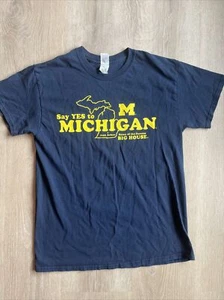 Michigan T-shirt Vintage Go Blue Size Med The Big House University Of Michigan - Picture 1 of 6