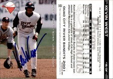 Kevin West Signed 2001 Grandstand Quad Cities River Bandits #NNO Card Auto