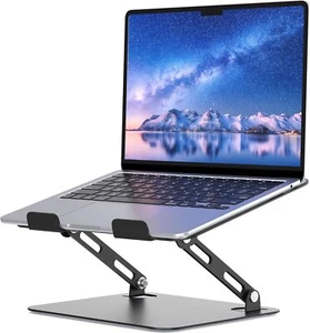 Portable Adjustable Metal Laptop Stand, Ergonomic Riser for 10-15.6" PCs - Picture 1 of 7