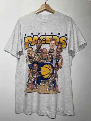 Vintage 90s Indiana Pacers Salem Caricature Tshirt Reprint AN50720 - Image 1 of 2