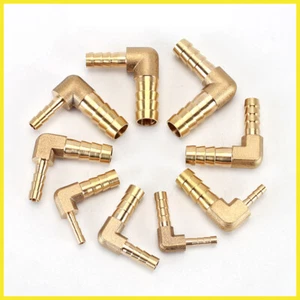 Messing Widerhaken Schlauchverbinder 90° Winkel Reduzierstück Schlauchnippel - Picture 1 of 15