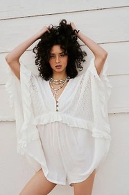 Free People As You Are Romper XS 2 Women's Ruffled Wide-Leg One-Piece NEW 45324