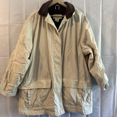 Vintage Eddie Bauer Coat Lined Jacket Womens XL Workwear Barn Top Chores Tan - Image 1 of 4