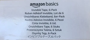 Amazon Basics Invisible tape 6 Pack, 1.9cm x 20.3m New In Original Packaging - Picture 1 of 1