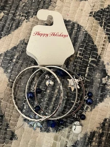 Braccialetto invernale Kohls Tablet & Tower 3 tono argento braccialetti perline/campane blu - Foto 1 di 10