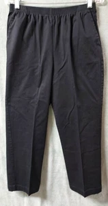 Alfred Dunner Petite Elastic Waist Pull On Black Stretch Ankle Pants - Size 10P - Picture 1 of 10