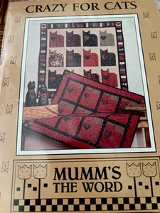 CRAZY FOR CATS Vintage 1992 DEBBIE MUMM Applique Mini Quilt Pattern Never Used - Picture 1 of 10