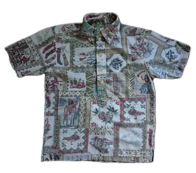 Camisa Hawaiana Reyn Spooner Mele Kalikimaka Niños Pequeña Navidad De Colección 2002 Foto 1 de 4